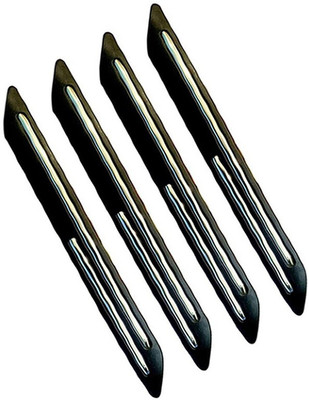 Max In Silver Plated, Rubber Car Bumper Guard(Black, Silver, Pack of 4, TVS, Wego)