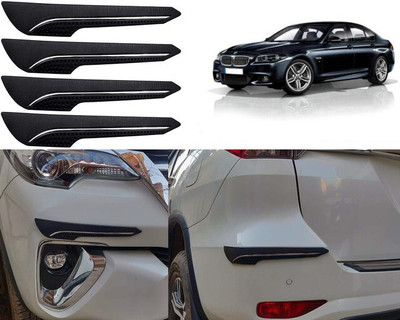 Selifaur Rubber Car Bumper Guard(Black, Pack of 4, BMW, 520d)