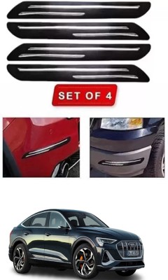 RONISH Microfibre, Silicone, Stainless Steel, Rubber Car Bumper Guard(Black, Silver, Pack of 4, Audi, Universal For Car)