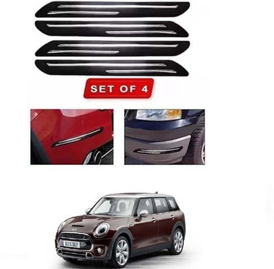 RONISH Microfibre, Silicone, Stainless Steel, Rubber Car Bumper Guard(Black, Silver, Pack of 4, Universal For Car, Universal For Car)