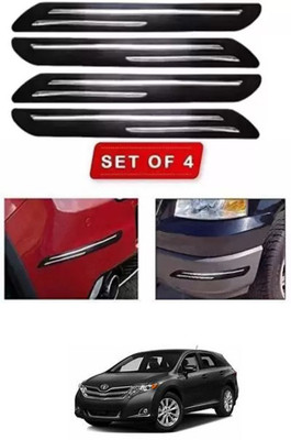RONISH Microfibre, Silicone, Stainless Steel, Rubber Car Bumper Guard(Black, Silver, Pack of 4, Toyota, Universal For Car)