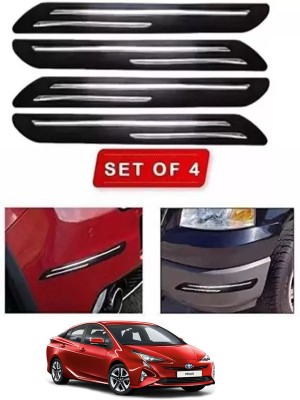 RONISH Microfibre, Silicone, Stainless Steel, Rubber Car Bumper Guard(Black, Silver, Pack of 4, Toyota, Prius)