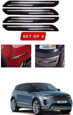 RONISH Microfibre, Silicone, Stainless Steel, Rubber Car Bumper Guard(Black, Silver, Pack of 4, Range Rover, Universal For Car)