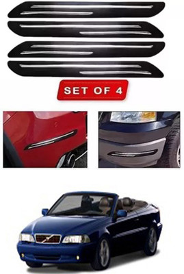 RONISH Microfibre, Silicone, Stainless Steel, Rubber Car Bumper Guard(Black, Silver, Pack of 4, Volvo, Universal For Car)
