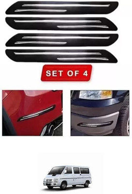RONISH Microfibre, Silicone, Stainless Steel, Rubber Car Bumper Guard(Black, Silver, Pack of 4, Tata, Winger)