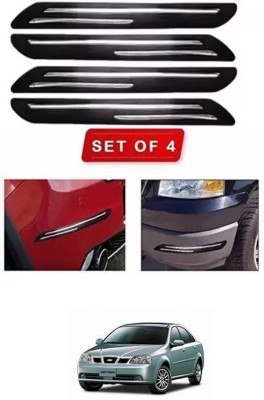 RONISH Microfibre, Silicone, Stainless Steel, Rubber Car Bumper Guard(Black, Silver, Pack of 4, Chevrolet, Optra)