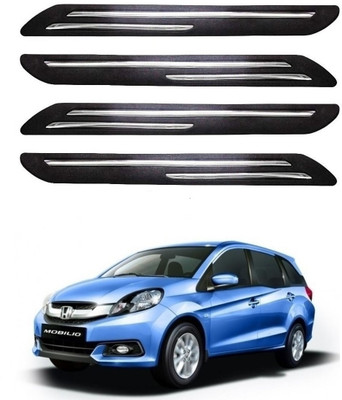 FitX Rubber, Carbon Steel Car Bumper Guard(Black, Silver, Pack of 4, Honda, Mobilio)