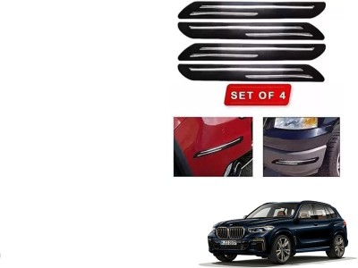 RONISH Microfibre, Silicone, Stainless Steel, Rubber Car Bumper Guard(Black, Silver, Pack of 4, BMW, X5)