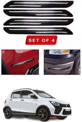 RONISH Microfibre, Silicone, Stainless Steel, Rubber Car Bumper Guard(Black, Silver, Pack of 4, Maruti, Universal For Car)