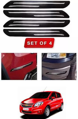 RONISH Microfibre, Silicone, Stainless Steel, Rubber Car Bumper Guard(Black, Silver, Pack of 4, Chevrolet, Universal For Car)