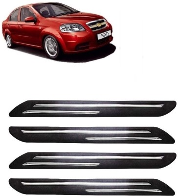 FitX Rubber, Carbon Steel Car Bumper Guard(Black, Silver, Pack of 4, Chevrolet, Aveo)