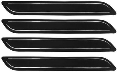 Dylon Silver Plated Car Bumper Guard(Black, Pack of Bumper Protector with Double Chrome Strip for All Cars 4Pcs, Mahindra, XUV300 W4)