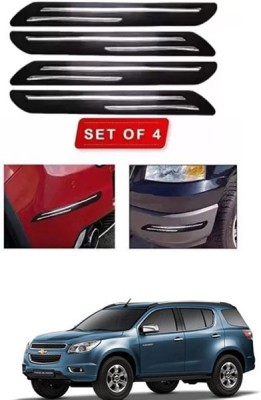 RONISH Microfibre, Silicone, Stainless Steel, Rubber Car Bumper Guard(Black, Silver, Pack of 4, Chevrolet, Trailblazer)