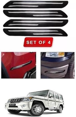 RONISH Microfibre, Silicone, Stainless Steel, Rubber Car Bumper Guard(Black, Pack of 4, Universal For Car, Bolero)