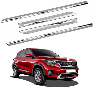 Shopone Plastic Car Door Guard(Silver, Pack of 4, Kia, Seltos GTK 1.4)