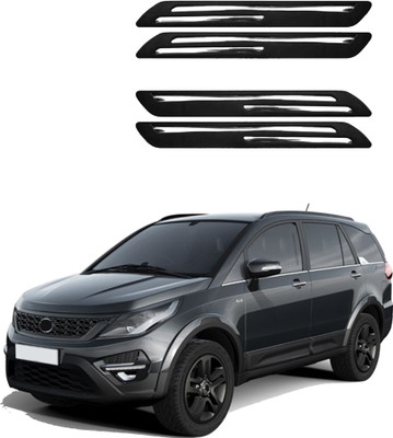 Shopone Rubber Car Bumper Guard(Black, Silver, Pack of 1, Tata, Hexa)