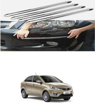 PRTEK Polypropylene Car Bumper Guard(Steel, Pack of 4, Tata, Universal For Car, Universal For Car)