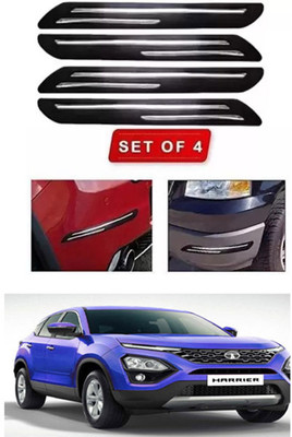 RONISH Microfibre, Silicone, Stainless Steel, Rubber Car Bumper Guard(Black, Silver, Pack of 4, Tata, Universal For Car)