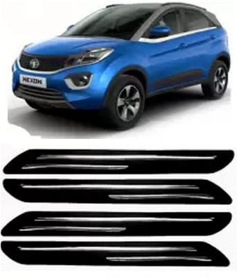 GS Grow n Shine Rubber Car Bumper Guard(Black, Silver, Pack of 4, Tata, Nexon)