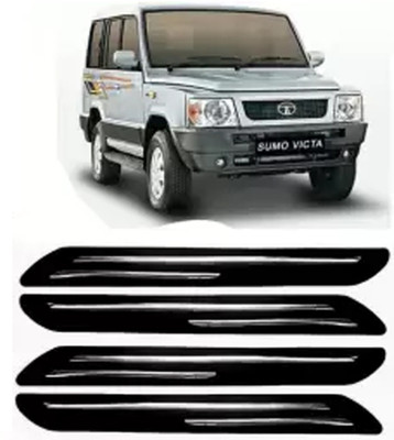 OOLTAH PAHIYA Plastic Car Bumper Guard(Black, Silver, Pack of 4, Tata, Victa)