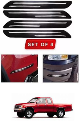 RONISH Microfibre, Silicone, Stainless Steel, Rubber Car Bumper Guard(Black, Silver, Pack of 4, Toyota, Universal For Car)