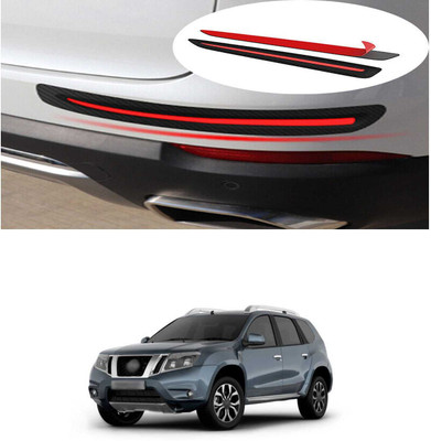 PRTEK Polypropylene Car Bumper Guard(Black, Red, Pack of 2, Universal For Car, Universal For Car, Universal For Car)