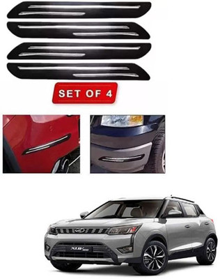 RONISH Microfibre, Silicone, Stainless Steel, Rubber Car Bumper Guard(Black, Silver, Pack of 4, Mahindra, Universal For Car)
