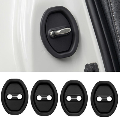 PRANSHI ENTERPRISE Car Door Lock Protective Cover -4 Car Door Panel(Black)