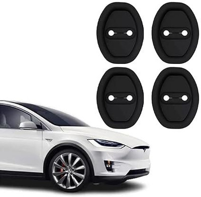 OSTUMBLI Heavy Duty 4 Pcs Car Silicone Door Latch Protective Cover Car Door Panel(Black)