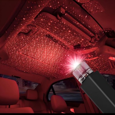 DAYBETTER USB Star Projector Night Light, Car Roof Lights, Portable Adjustable Car Fancy Lights(Red)