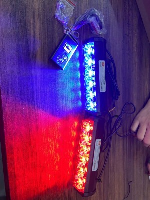 JMD GLOBAL SALES Red/Blue/ WHITE 12-LED Flash Police Light Car Fancy Lights(Red, Blue, White)