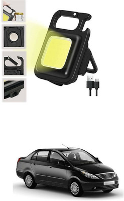 LOVMOTO Small LED Flashlight COB Rechargeable Keychain Q377 1 hrs Lantern Emergency Light(White)