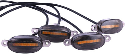 ALLEXTREME Car Grille Led Lamp Front Bumper Warning Insert DRL Lights Car Fancy Lights(Yellow)
