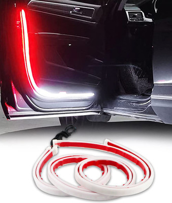 Auto Emporium Hub Car Door Opening Warning Lights 144 LED Strobe Anti Rear-end Collision 2PCS Car Fancy Lights(Red, White)