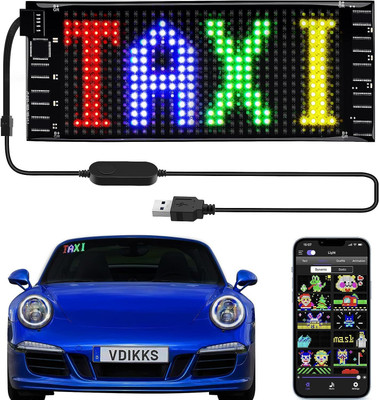acube mart small size 6.7*2.8inch Programmable LED Car Sign, FPCB Flexible Screen Display Car Fancy Lights(Multicolor)