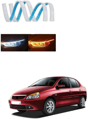 SPREADX Car Headlight Led Strip White DRL Daytime Light 12v For Tata Indigo CS Car Fancy Lights(White, Yellow)