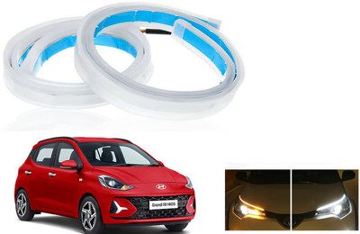 SHOP4U Waterproof 60 CM Flexible Ultra-Fine Daytime DRL Running Grand I10 Nios Car Fancy Lights(Yellow, White)