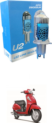 LOVMOTO Universal H4 U2 Motorcycle 60W LED Headlight Laser Light 3 pin headlight sg190 Headlight Car, Motorbike LED (12 V, 60 W)(Universal For Bike, Pack of 1)