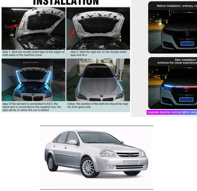 PECUNIA Car Fancy Reflector LED Bar Flexible Car Hood Strip Light 812 Car Reflector Light(Mullti Color)