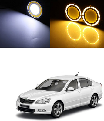 LOVMOTO 12V Round LED Lights DRL Daytime Running Light d718 Headlight Car, Motorbike LED for Skoda (12 V, 12 W)(Laura, Pack of 1)