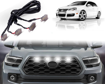 Selifaur High-Quality ABS Smoked LED Front Grille Running Light Jetta Car Fancy Lights(White)