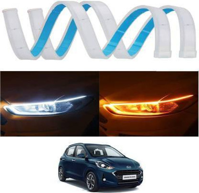 CCE White & Amber Flow LED Sequential Audi light Grand i10 NIOS Universal light Car Fancy Lights(Multicolor)