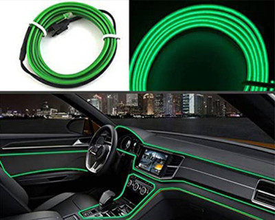 Flipkart SmartBuy New EL Wire Car Interior Ambient Neon Light Cars With Controler (Green, 5 Meter) Car Fancy Lights(Green)