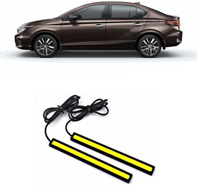PROKONAI DRL LED LIGHT WHITE PAIR (17CM) P0156 Car Fancy Lights(Black)