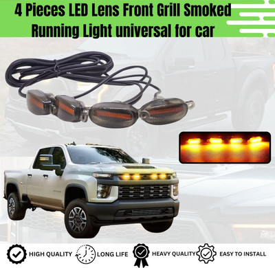 SRPHERE 4X410 4 X 4 Daytime Running Light Led Car Grill Light For Universal Car Car Fancy Lights(Yellow)