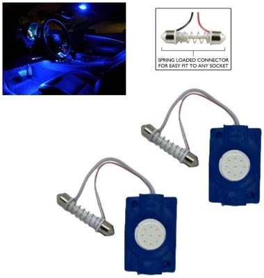 Utkarsh (2 Pc) Car Dc12v 2.4w COB LED Dome/Map Bulb Roof Ip65 Module Chip Diy Light/Lamp Car Fancy Lights(Blue)