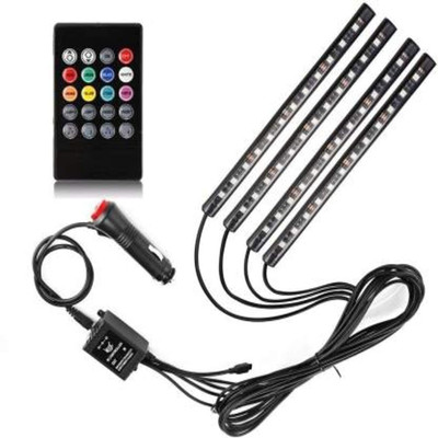 QCEN Atmosphere Lights with 12x4 LED Strip Light 48 LEDs Car Fancy Lights(Multicolor)
