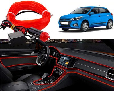 Selifaur R2E134-Cold Dashboard Luxury 5 Meter Car Dashboard EL Wire I20 Elite 2018 Car Fancy Lights(Red)
