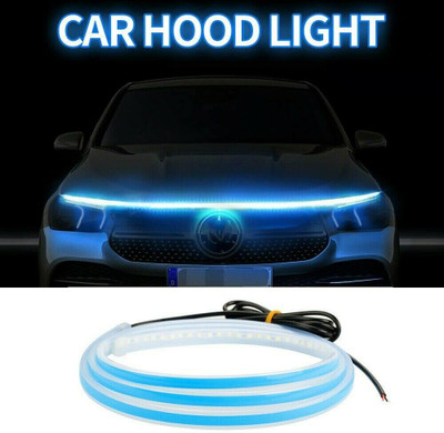 JUST MOD Car Bonnet Hood Daytime Running Light Cuttable Strip 4 Feet Waterproof (White) Car Fancy Lights(White)