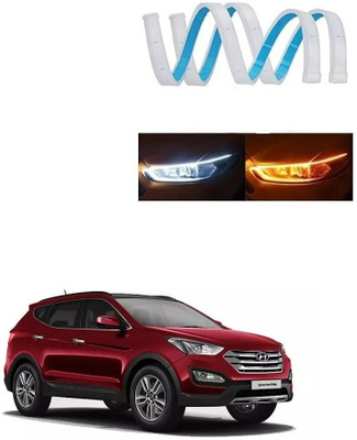 SPREADX N-Car Headlight Led Strip White DRL Daytime Light 12v Hyundai Santafe Car Fancy Lights(White, Yellow)